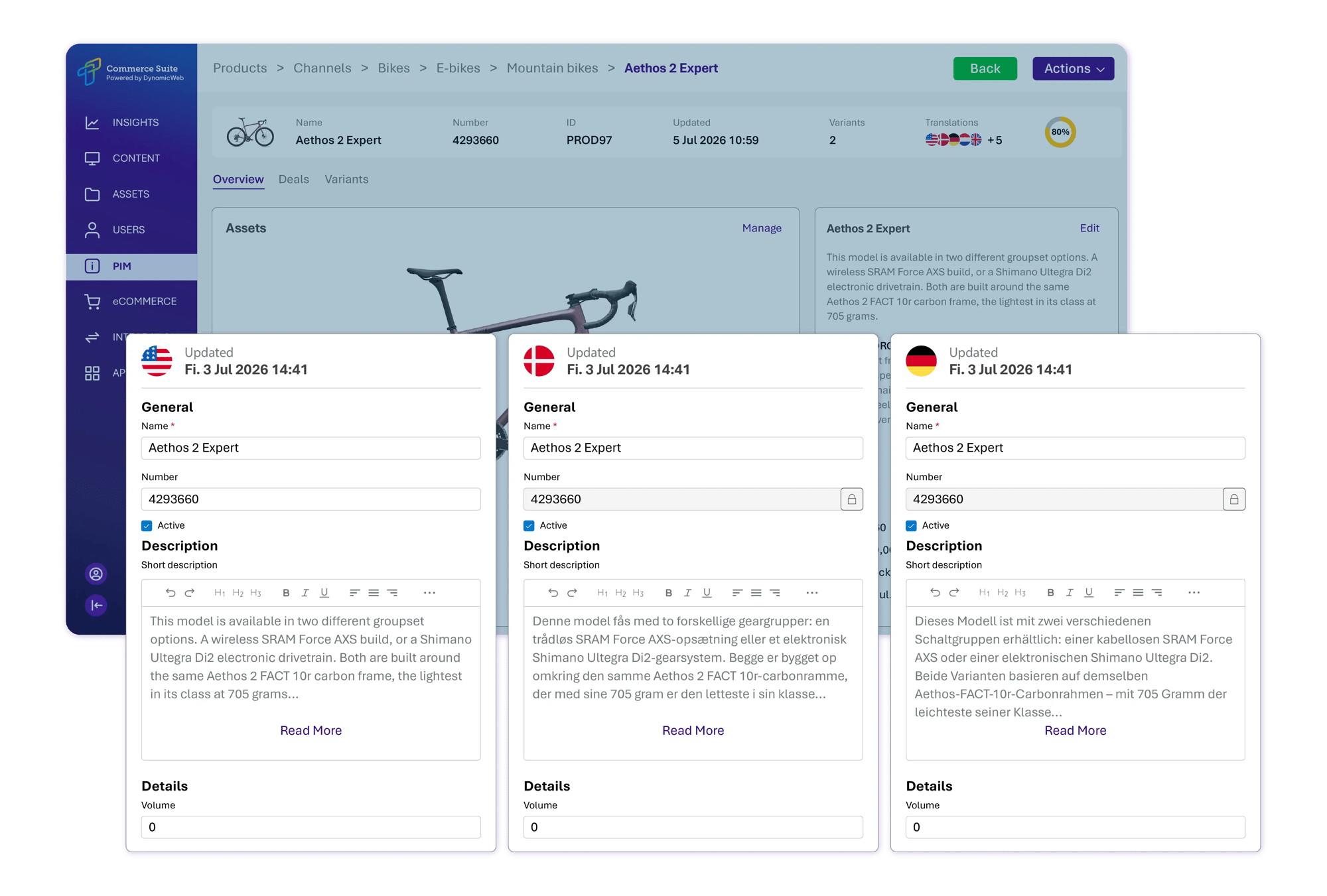 Truvio Commerce Suite med flerspråklig produktadministrasjon